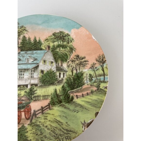 Vintage Artmark Currier & Ives Summer Scene Plate, Made in Japan Home Decor 6.5” - Picture 4 of 9